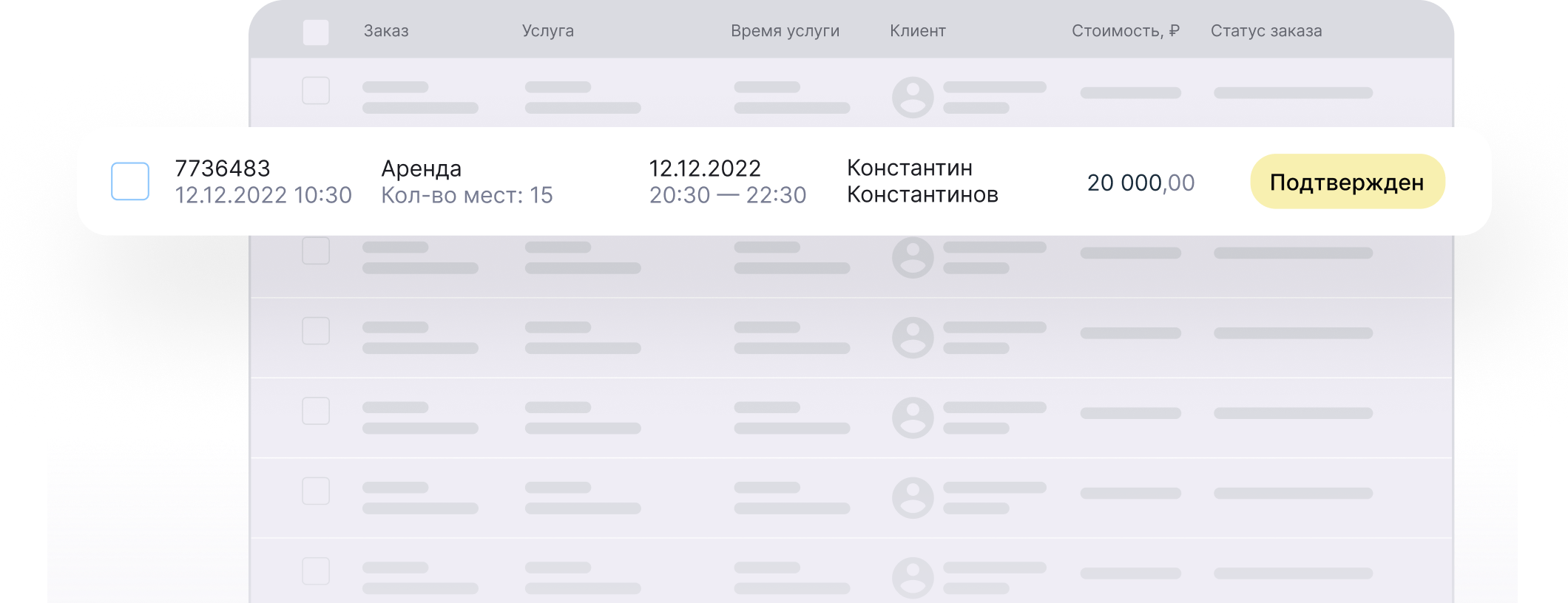 Журнал заказов и продаж Cue